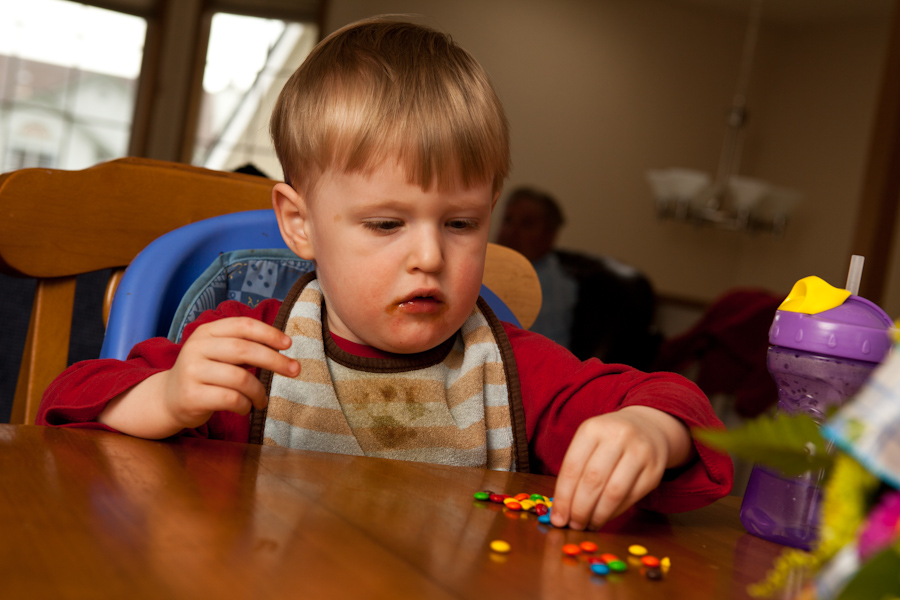 Will eats his Mini M&Ms