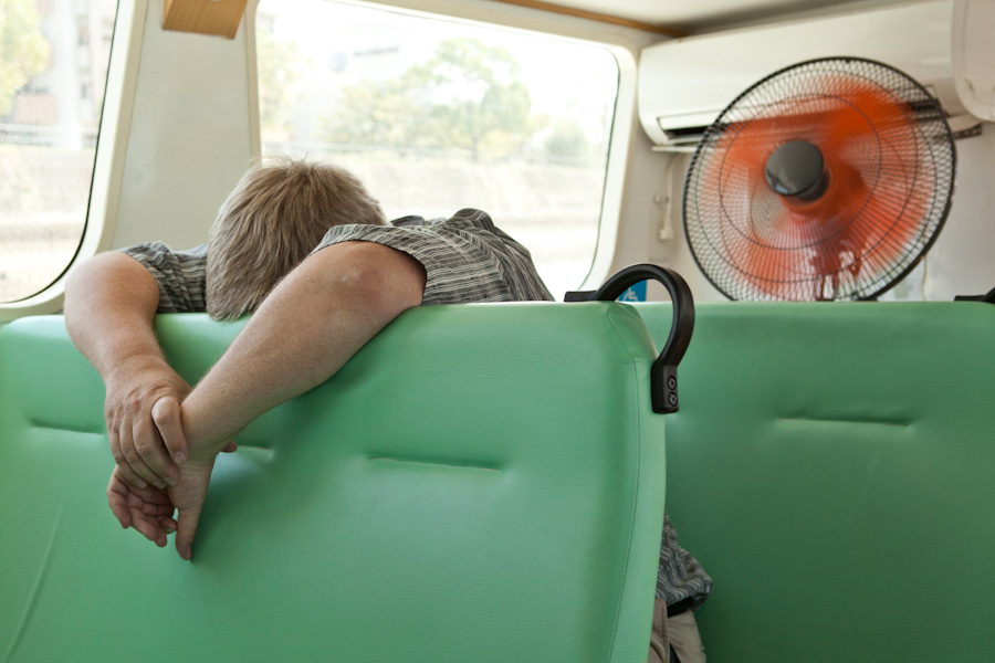 Alan relaxes on the boat