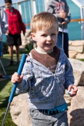 Andrew on the miniature golf course