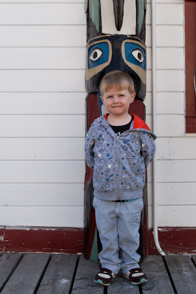 Andrew and a totem pole