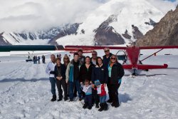 The whole gang on a glacier