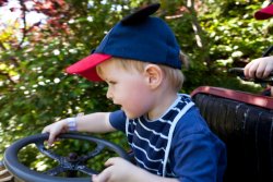 Andrew driving at Remlinger Farms