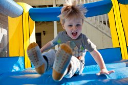 Will in the bounce house