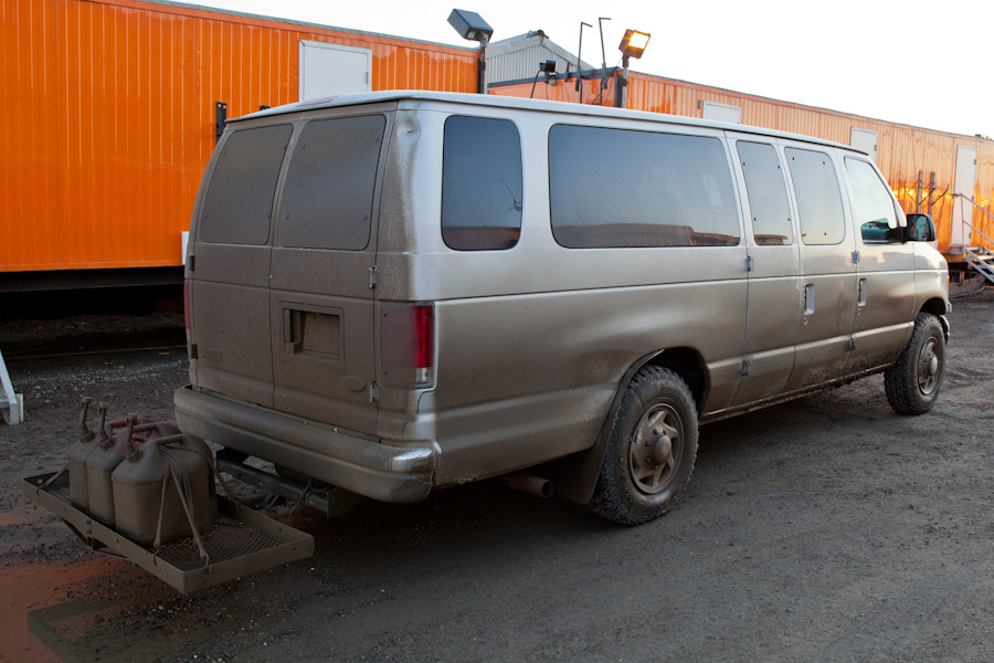 Vehicles immediately get really dirty driving around in Deadhorse