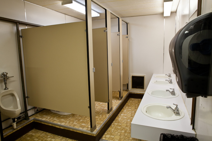 Men's restroom in the Deadhorse Camp main building