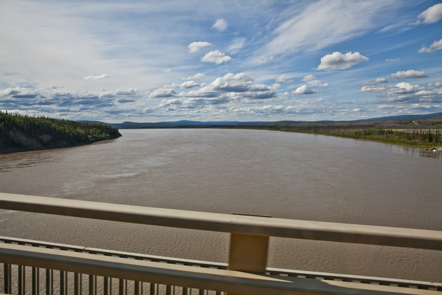 Going across the Yukon River on the Dalton Highway