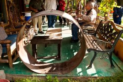 A piece of the Trans Alaska Pipeline (flattened on the bottom)