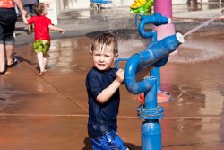 Andrew at the water cannon