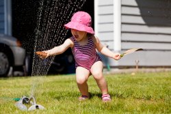 Kate in the sprinkler 6