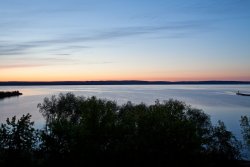 Sunset view from our house on Lake Superior