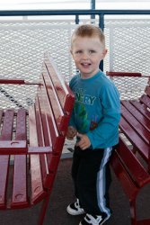 Andrew dancing on the ferry