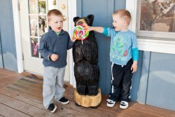 Will and Andrew try stealing candy from a baby... bear