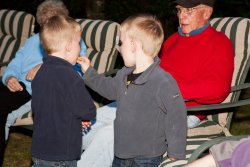 Will shares his smores with Andrew