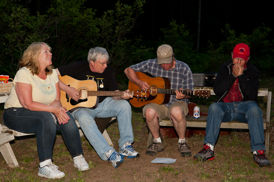 Kathy, Barry, Dave and Bob serenade us