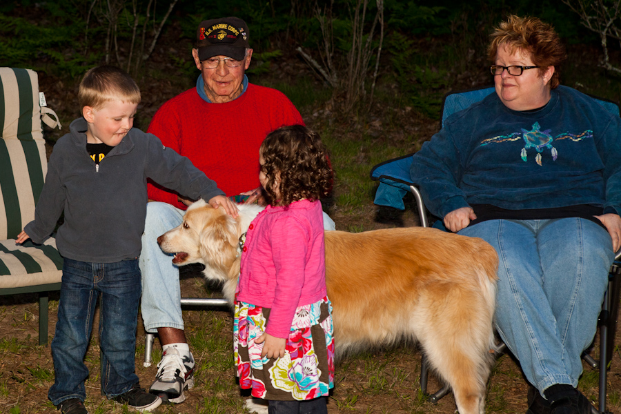 Will and Violet visit with Rusty