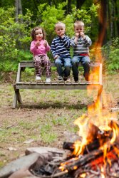 Violet, Andrew, Will and the campfire