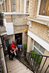 Going into our flat in South Kensington, London