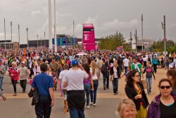 A few people at Olympic Park