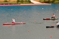 Poland's Piotr Kuleta wins the B Final in Men's Canoe Single (C1) 1000m