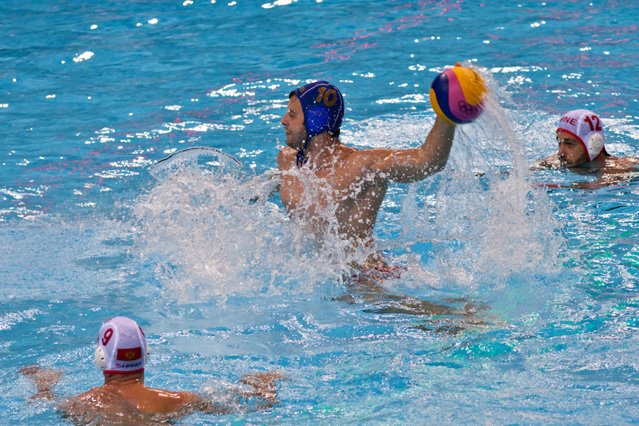 Serbia's Filip Filipovic takes a 5 meter shot